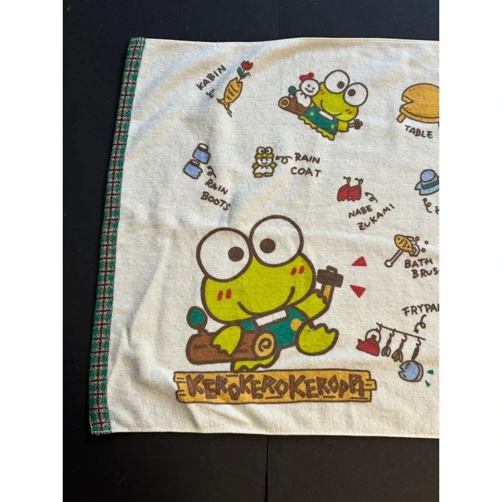 RARE 1991 Vintage Kero Kero Keroppi Sanrio Japan Terry Towel New Old Stock 42x20